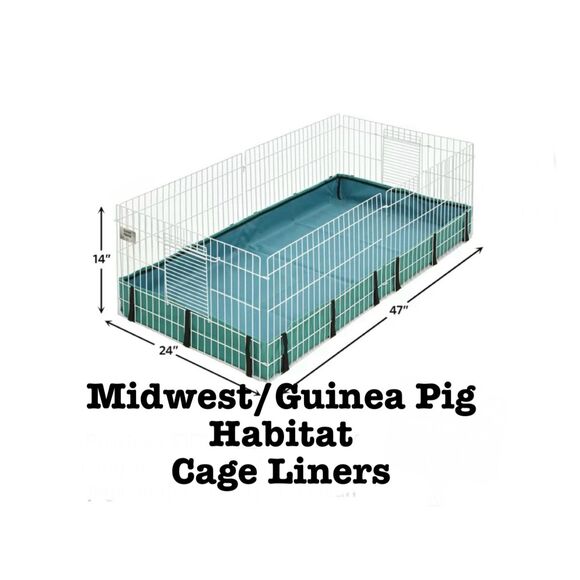 Guinea Pig Cage Liner 24”x47” MIDWEST GUINEA PIG HABITAT Fleece Dogs Washable - Picture 2 of 4